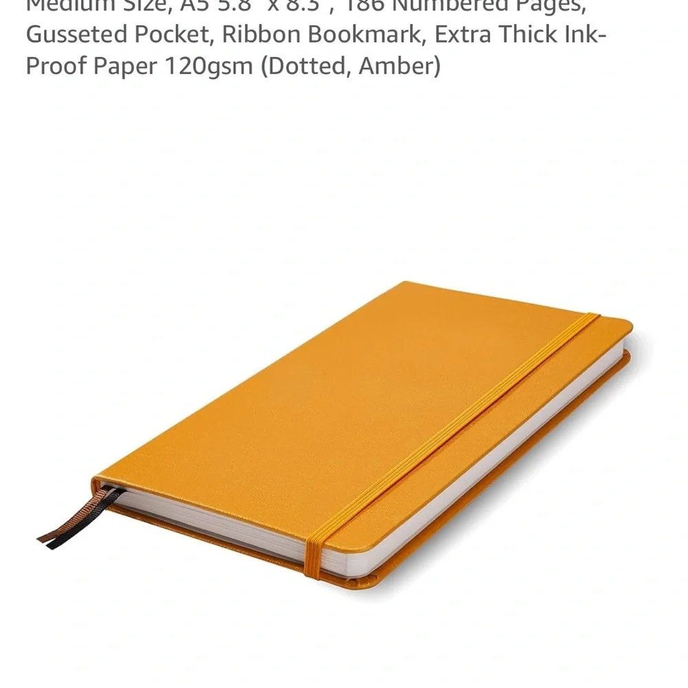 NWT Minimalism Art Premium Hard Cover Dotted Notebook in Amber 186 Pages